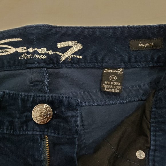Seven7 Blue Corduroy Leggings Size 10 - Picture 5 of 8